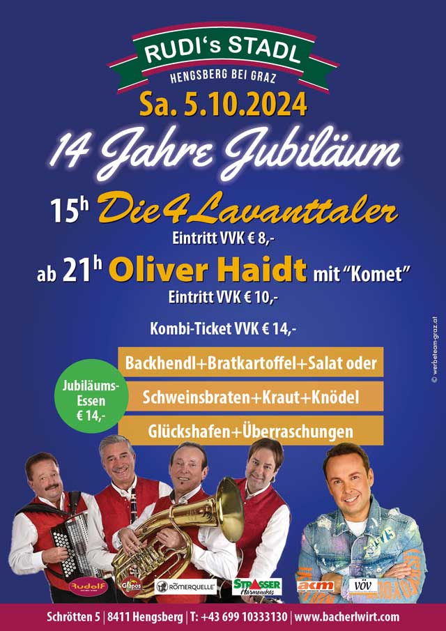 Jubiläumsfest 14 Jahre Bacherlwirt Hengsberg