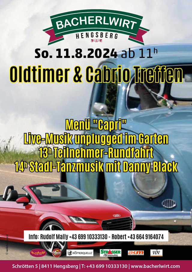 Oldtimer- und Cabrio-Treffen im Bacherlwirt Hengsberg