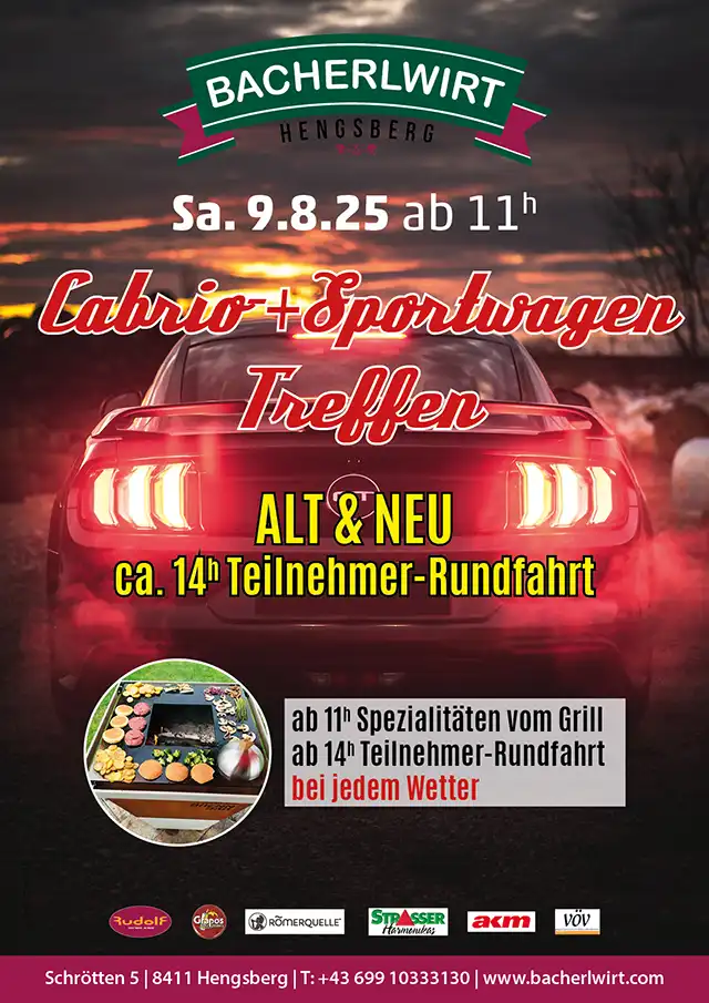 Cabrio- und Sportwagen-Treffen Bacherlwirt Hengsberg