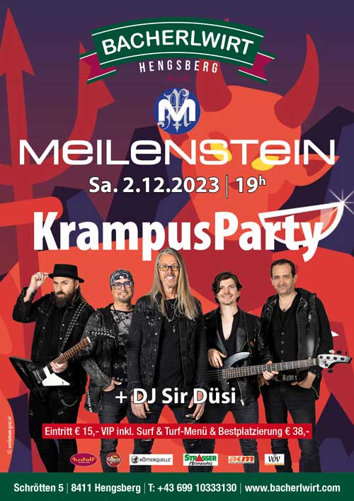 Meilenstein und DJ Düsi Krampusparty Bacherlwirt Hengsberg