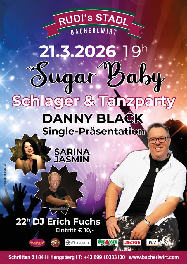 Danny Black, Sarina Jasmin & DJ Erich Fuchs im Bacherlwirt Hengsberg