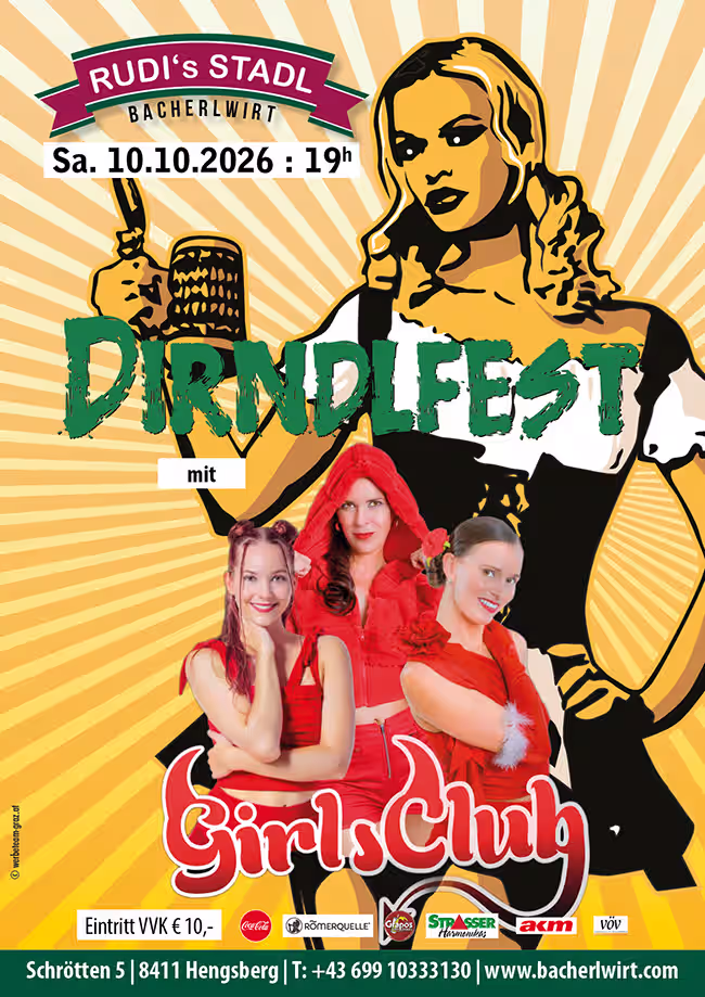 Dirndlfest mit GirlsClub im Bacherlwirt Hengsberg