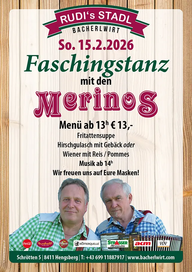 Faschingstanz mit den Merinos am Sonntag für Jung und Alt