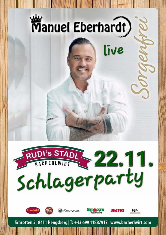 Schlagerparty mit Manuel Eberhardt im Bacherlwirt Hengsberg