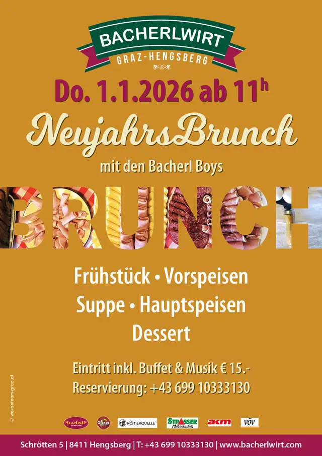 Neujahrsbrunch 2026 im Bacherlwirt Hengsberg