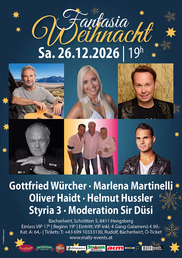 Fantasia Weihnacht 2026 im Bacherlwirt Hengsberg