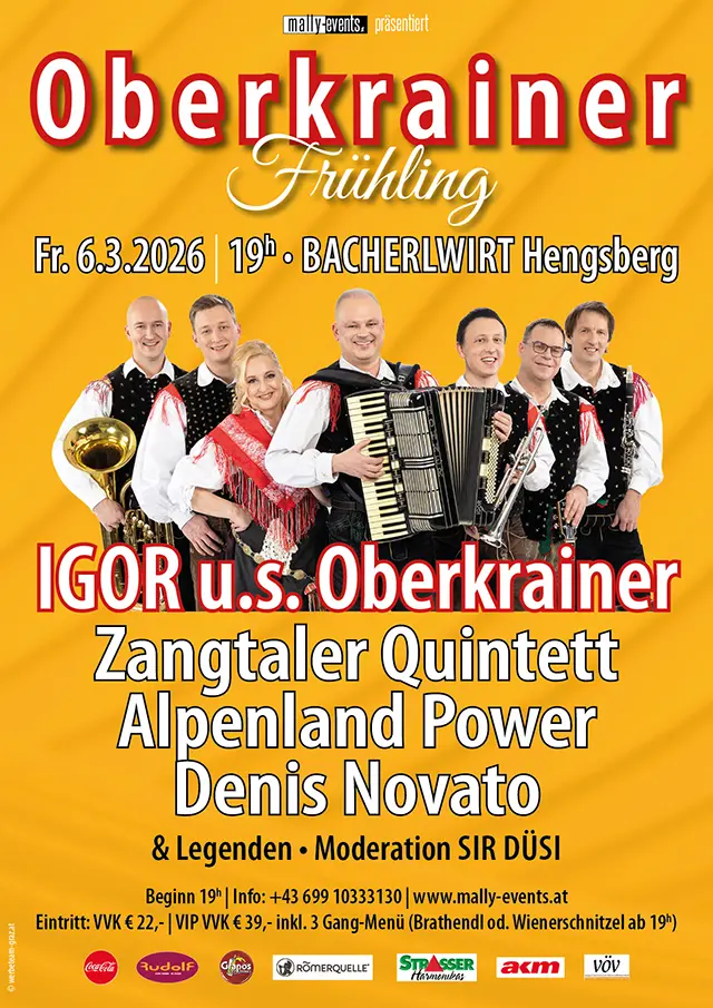 Oberkrainer Frühling mit Igor und seine Oberkrainer im Bacherlwirt Hengsberg